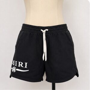 AMIRI Black Drawstring Lounge Shorts Logo Detail Women’s Casual Shorts Sz XL